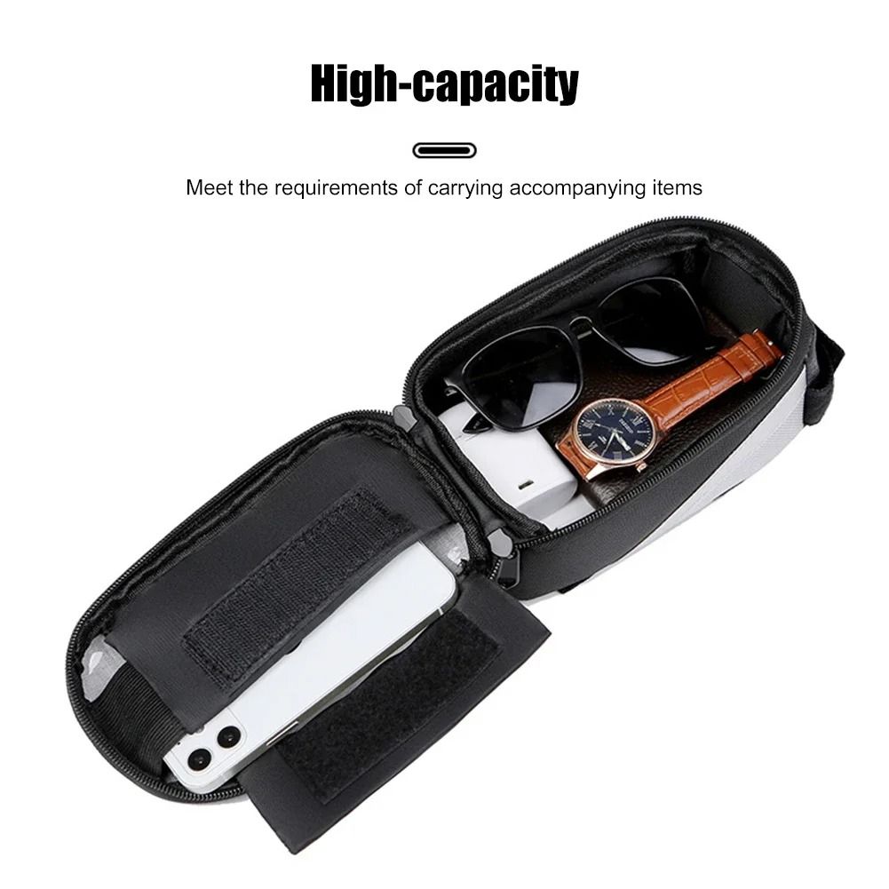 Waterproof Bike Frame Bag Touch Screen Bicycle Phone Holder Top Tube Bag