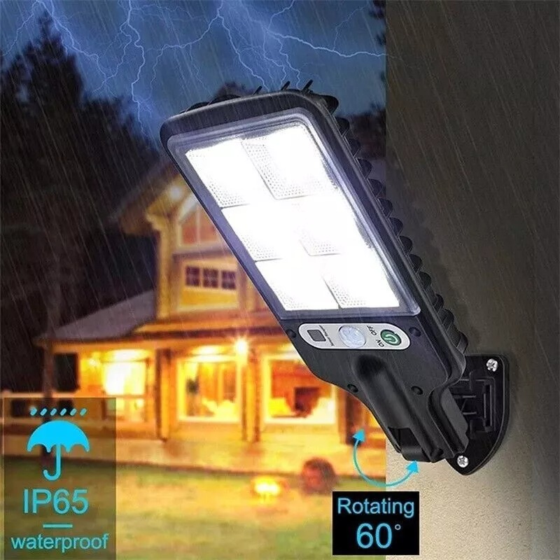 LED Solar light motion sensor 3 modes flood lamp outdoor street wall yard garden