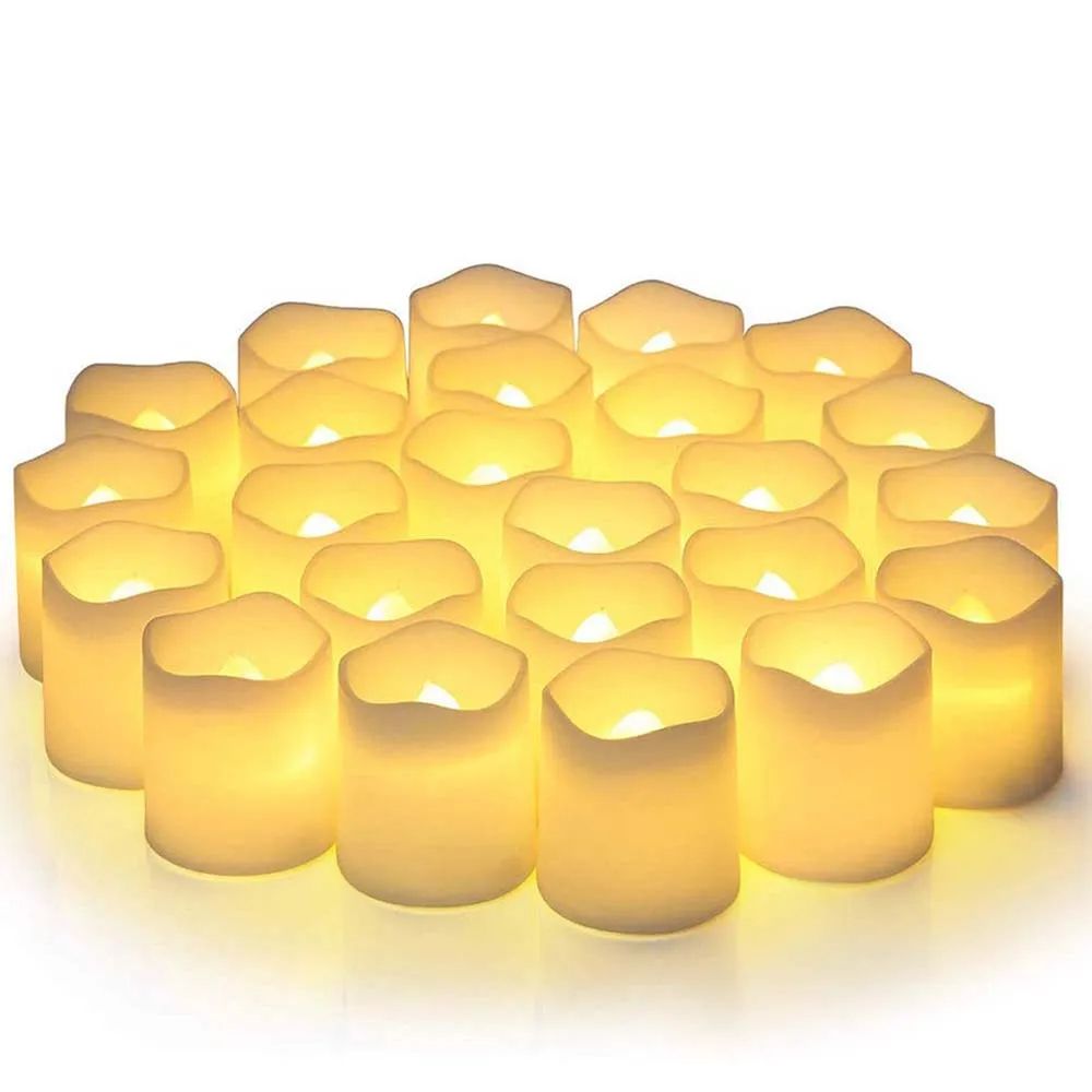Flameless LED Tea Light Candles Set Warm White Battery Operated Lights