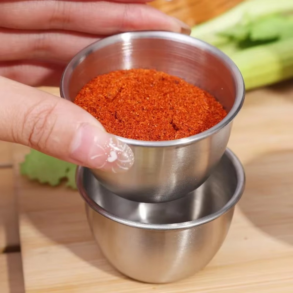 Stainless Steel Sauce Cup with Lid, Reusable Salad Dressing Container