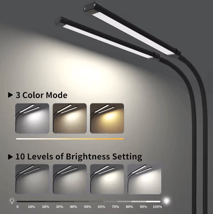 Portable Foldable Clip On LED Desk Lamp with Timer for Study Reading and Office