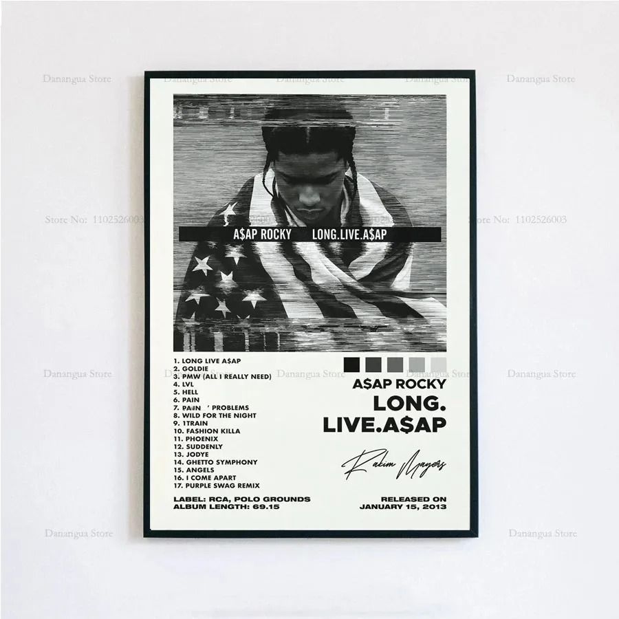 ASAP Rocky Poster Hip Hop Album Cover Wall Art Music Poster Print