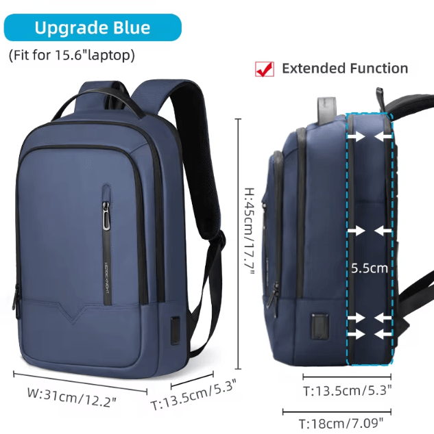 Heroic Knight Slim 15.6-Inch Laptop Backpack – Waterproof Business & School Bag with USB Charging