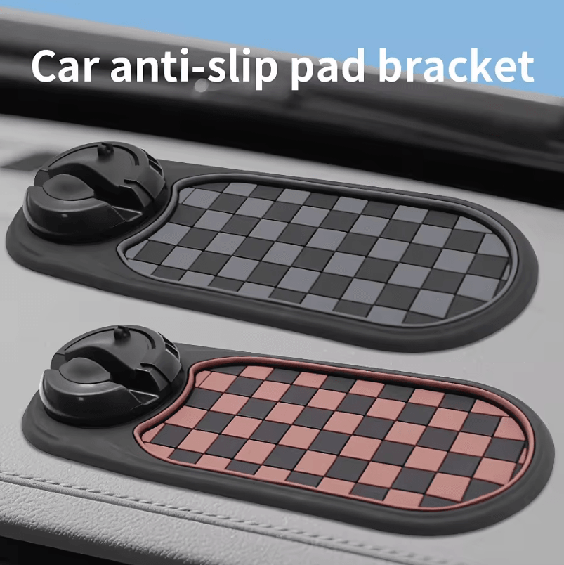 3-in-1 Dashboard Phone Holder – Anti-Slip Car Phone Mount with 360 Degree Rotation and Non-Slip Adhesive Mat