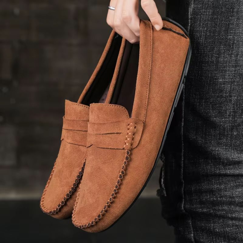 Men's Suede Casual Slip On Loafers Breathable Driving and Boat Shoes