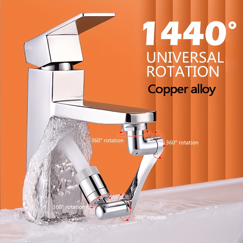 Rotating Faucet Extender with Flexible Arm Kitchen Sink Sprayer