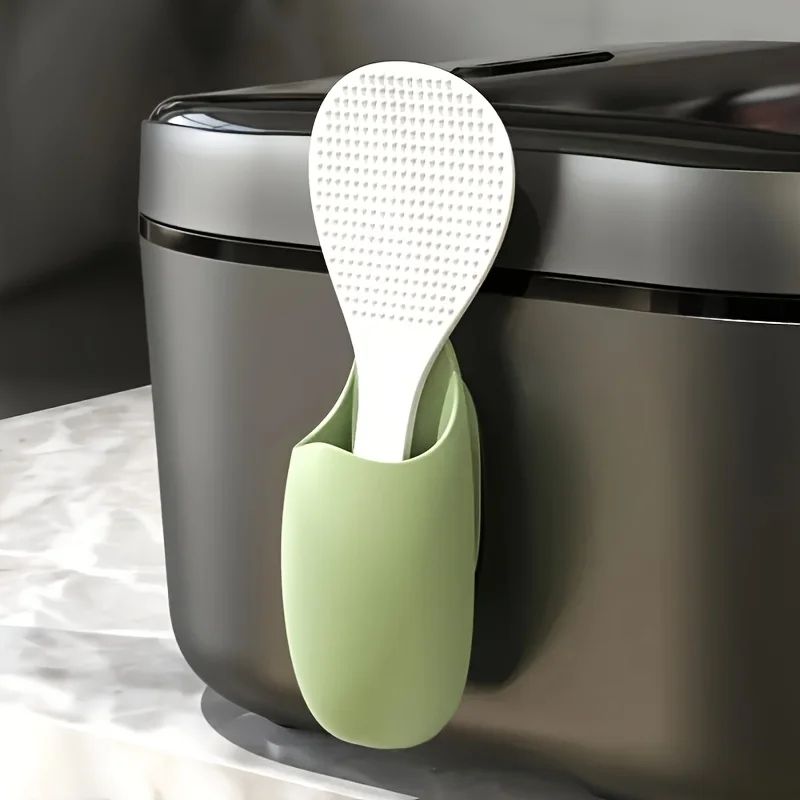 Traceless Rice Paddle Holder – Wall-Mounted Rice Cooker Spatula Organizer for Clean, Tidy Kitchens