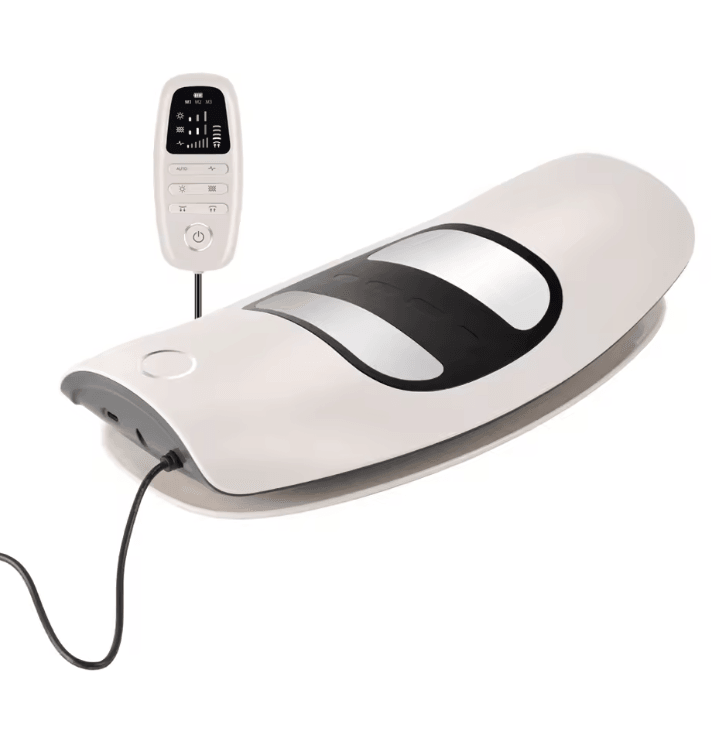SpineFlex Electric Lumbar Traction Massager with Adjustable Vibration and Back Support