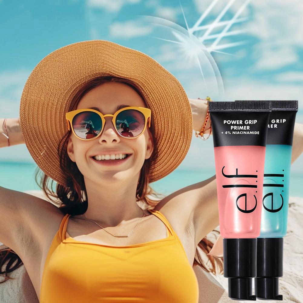 Niacinamide Brightening Hydrating Gel Primer, ELF Primer Gel 4%, Hyaluronic Acid Moisturizing Pre Makeup, Oil Control
