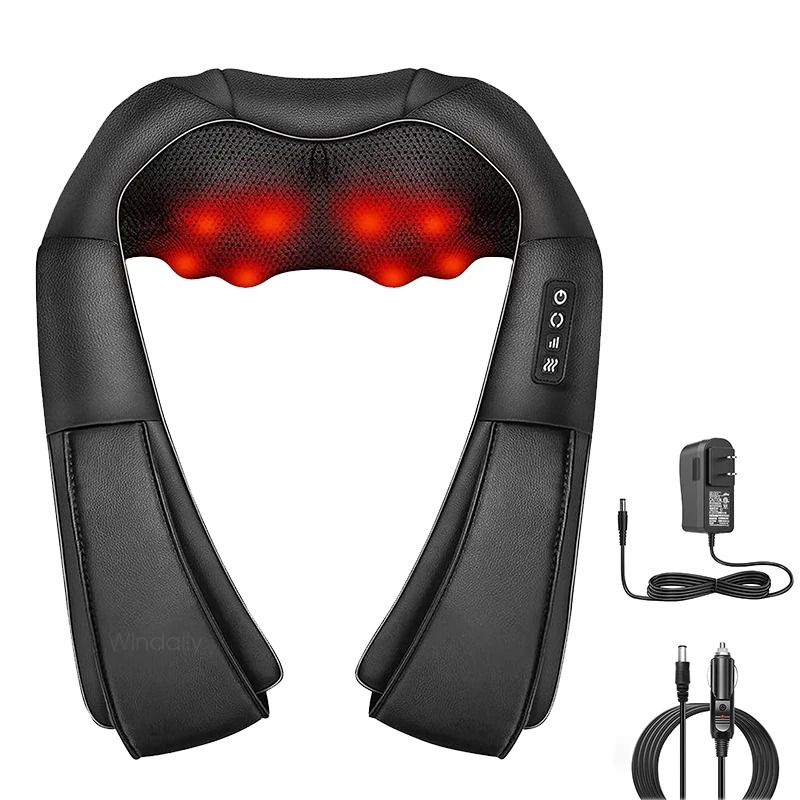 4D Shiatsu Neck and Shoulder Massager Kneading Massage Pillow with Heat