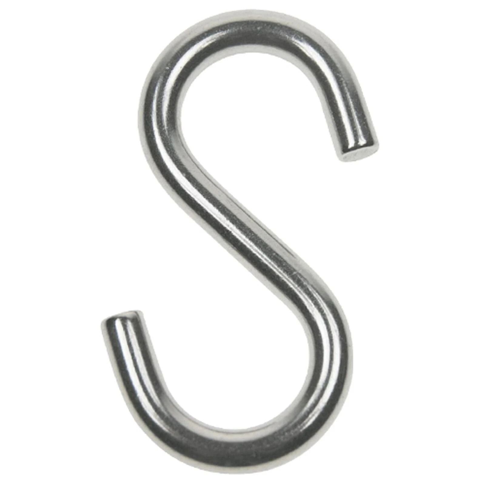 Heavy Duty Zinc Plated S Hooks Utility Hangers for Kitchen, Closet & Garage Organization