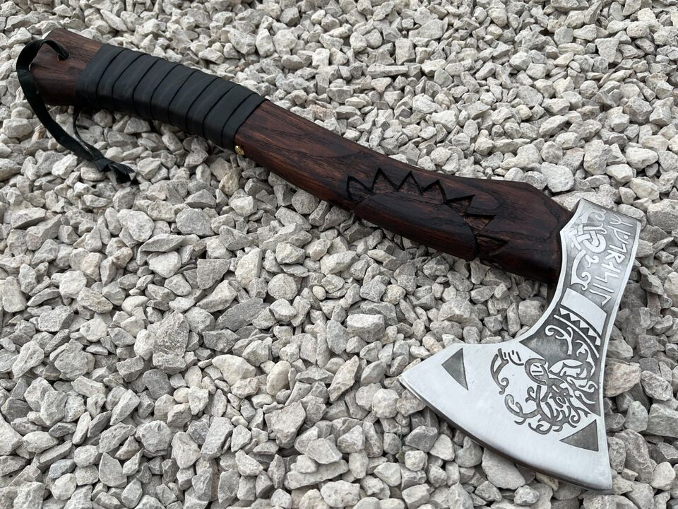 Viking Axe Custom Handmade Carbon Steel Blade Hunting Axe Camping Axe Christmas