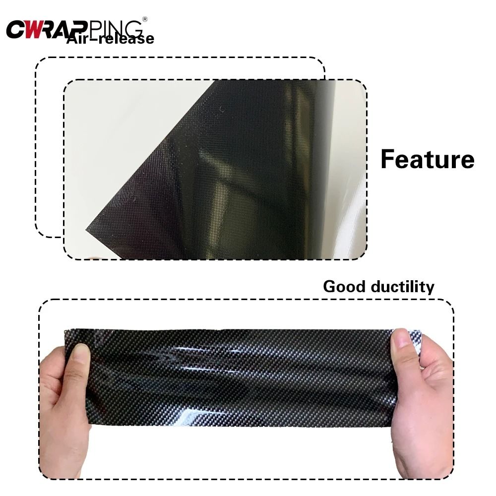 Carbon Fiber Vinyl Wrap Sticker Self Adhesive Waterproof Car Protection Film
