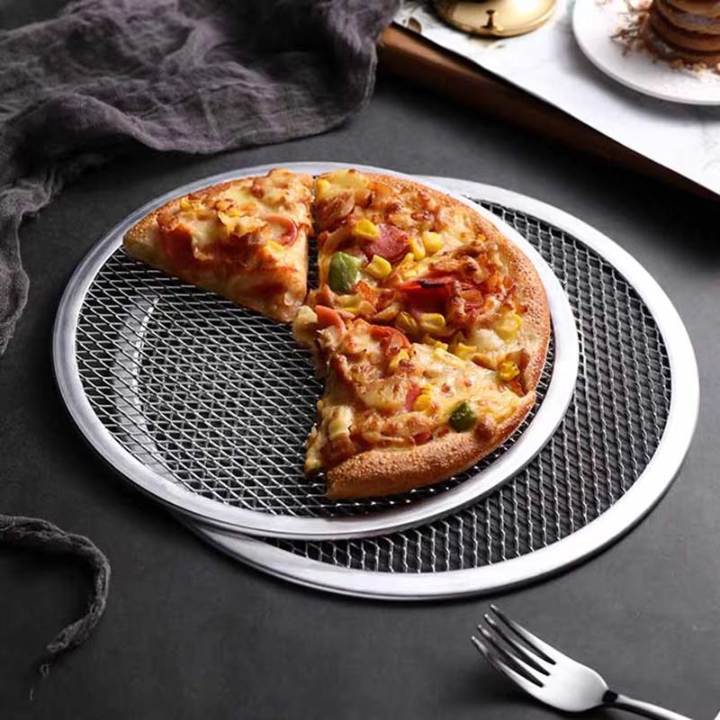 BBQ Grill Netting Toast Bread Baking Tray 8-13 Inches Multi-functional Nonstick Pizza Pan and Barbecue Plate