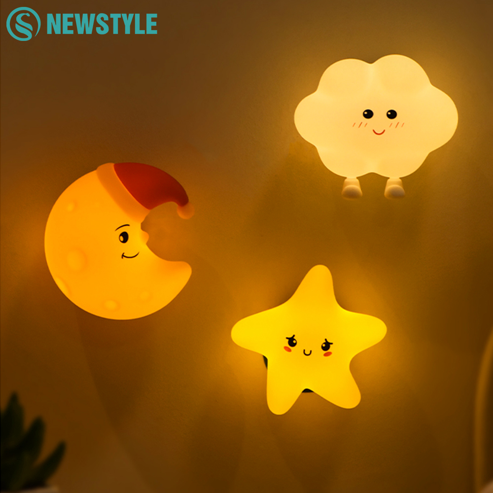 Rechargeable LED Star Cloud Silicone Night Light, Nursery Wall Lamp for Baby Bedroom Decor
