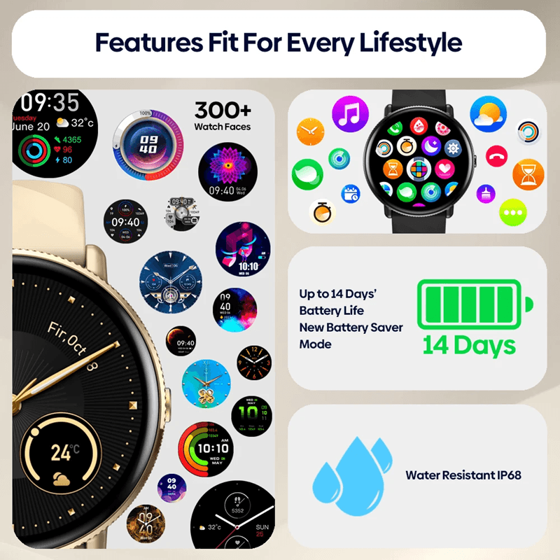 Zeblaze GTR 3 Pro AMOLED Smartwatch with Bluetooth Calling and Fitness Tracking