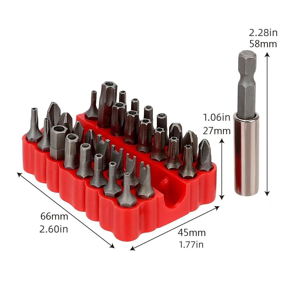 33 Piece Security Bit Set with Magnetic Bit Holder