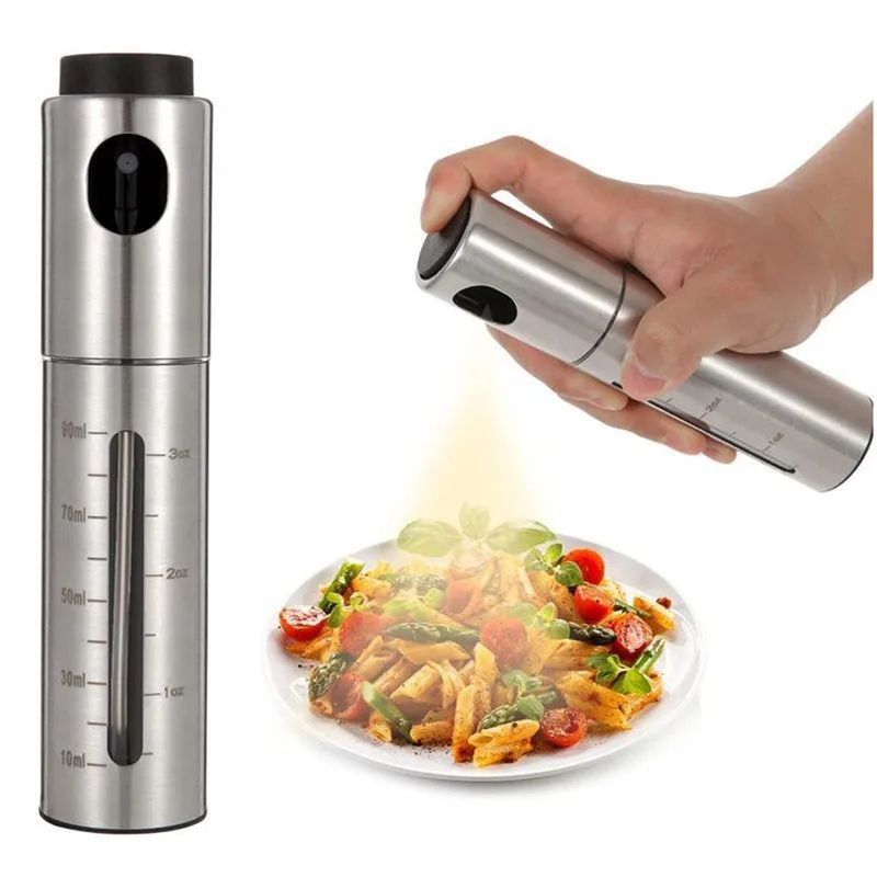 High-Precision Stainless Steel Olive Oil Spray Bottle for Cooking & BBQ