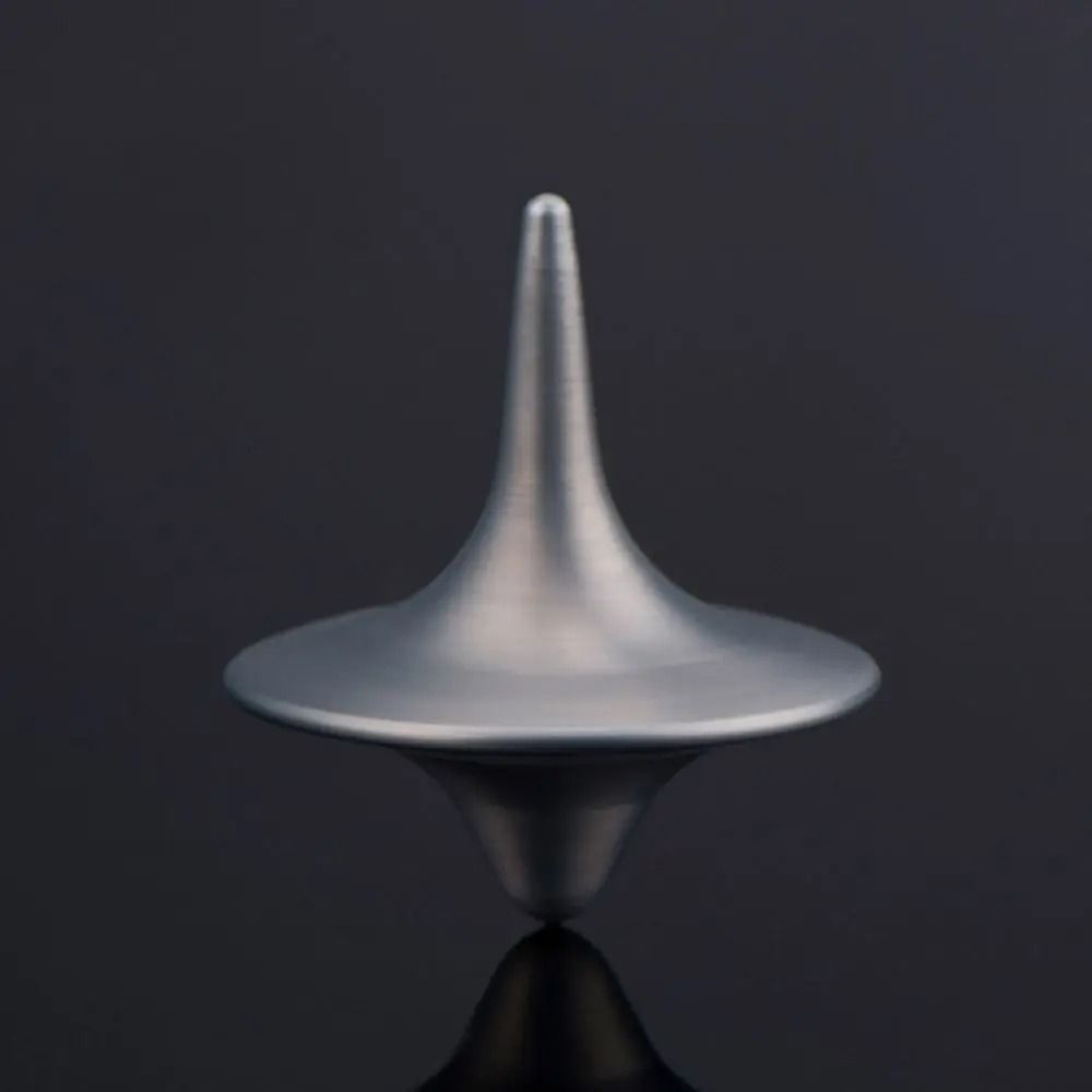 Precision Metal Spinning Top Silver Gyro Toy for Focus and Desk Display