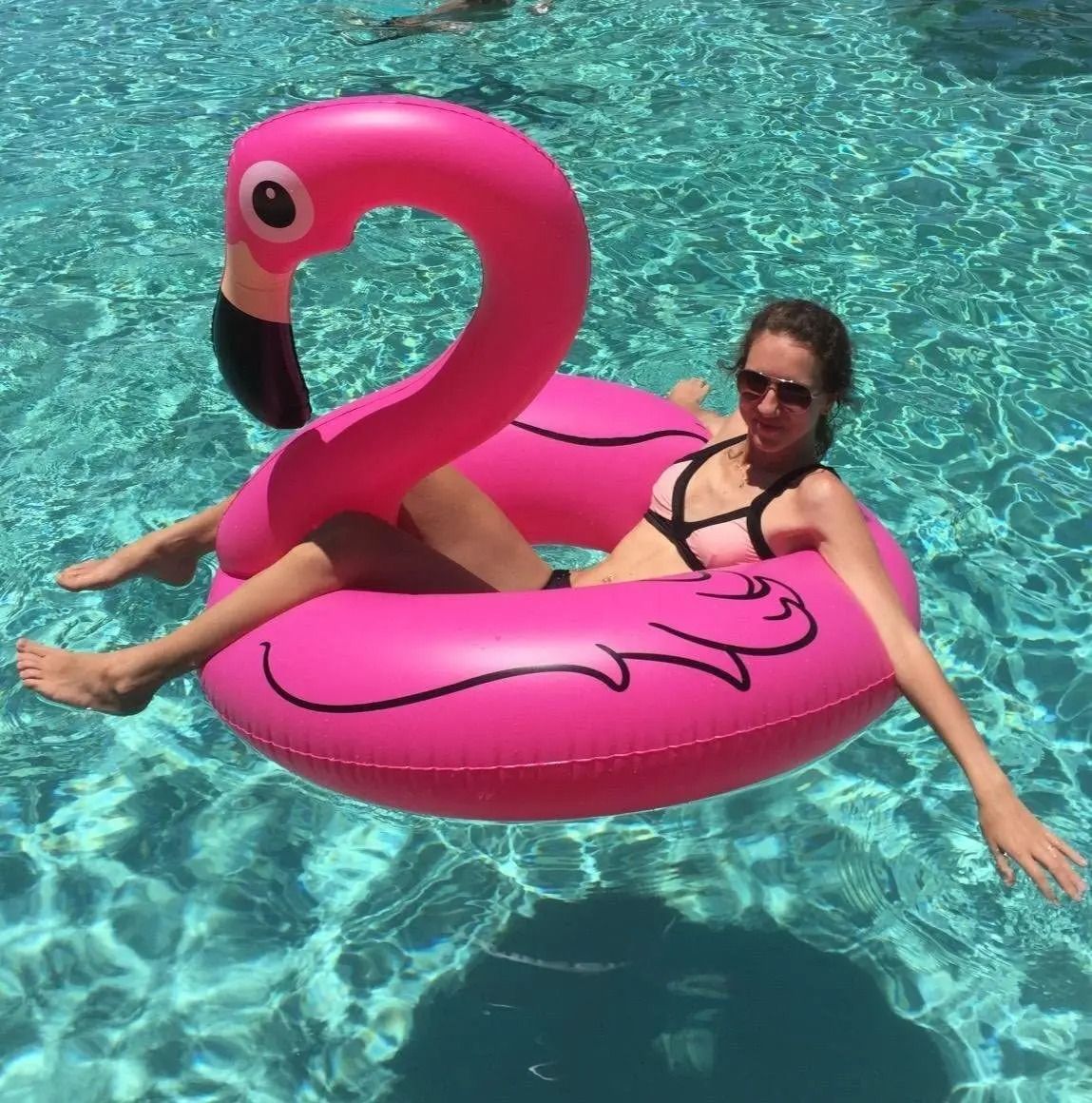 Inflatable Flamingo Swimming Ring Pool Float for Adults