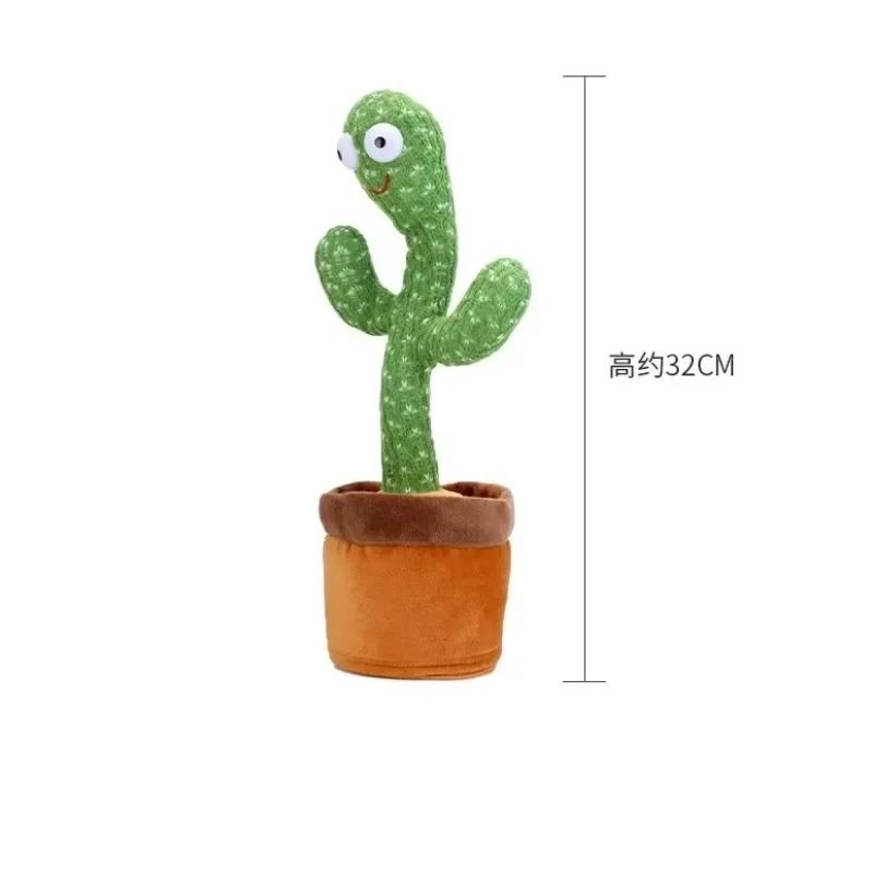 Interactive Dancing Cactus Plush LED Voice Replay Toy