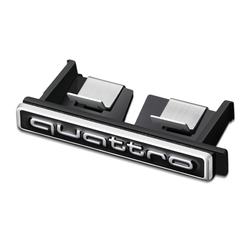 Quattro Logo Metal, Front Grill Badge, Car Emblem Sticker Decals