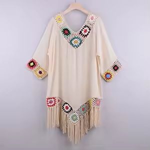 Crochet Fringe Bikini Cover Up Dress