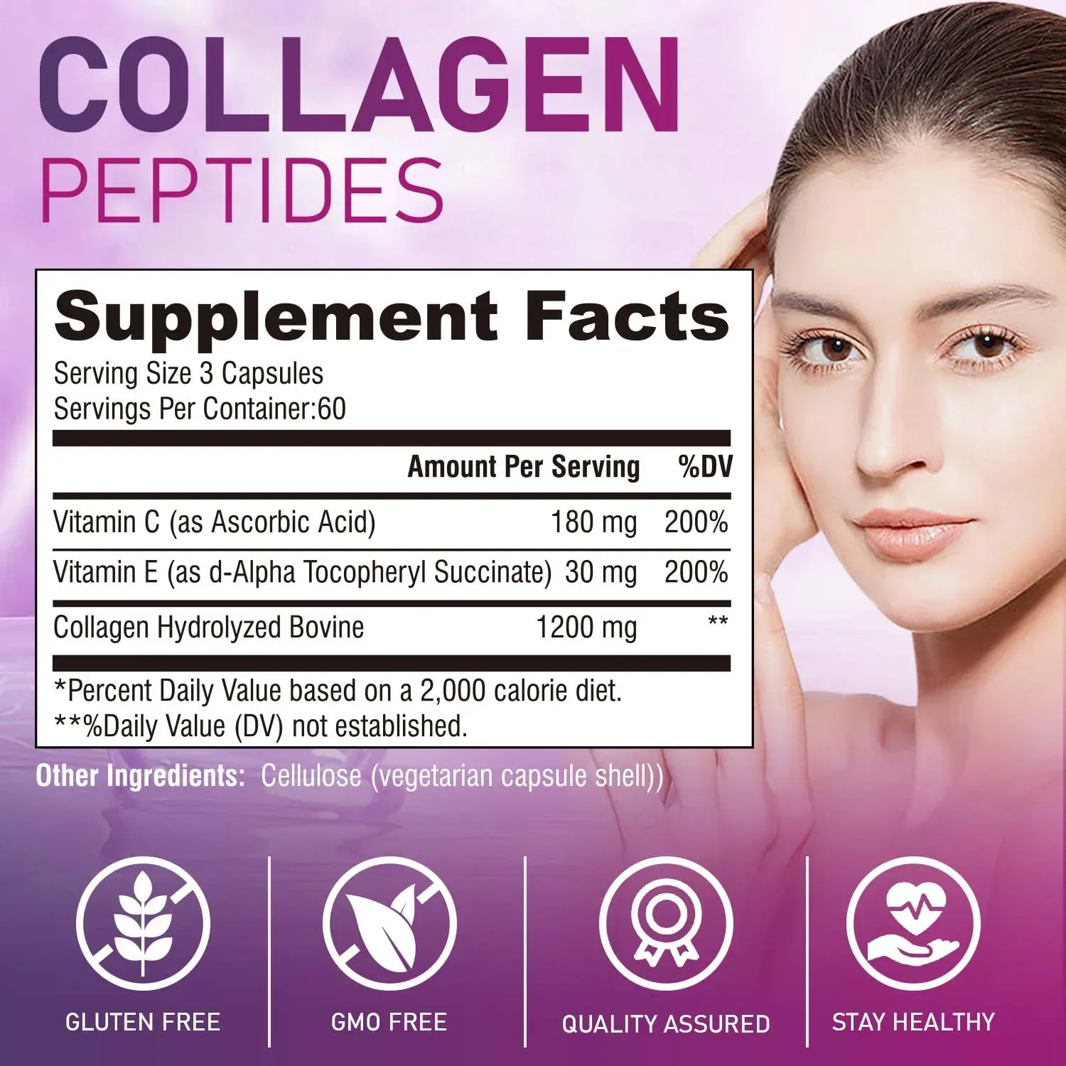 Premium Collagen Peptides Supplement, Anti-Aging, Hair, Skin, Nails, Digestion and Joint Support, Hydrolyzed Bovine