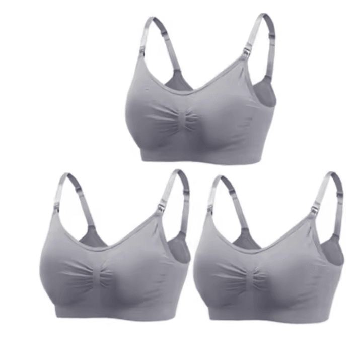 3pcs Maternity Nursing Bras Cotton Seamless Breathable Push Up Bra Set