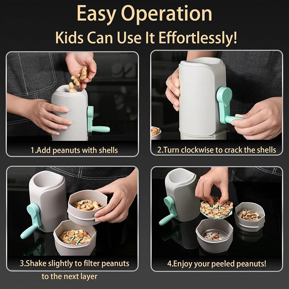 Automatic Food-Grade Peanut Sheller – Efficient Peeler and Opener – High-Yield Nut De-Shelling Kitchen Gadget Hub