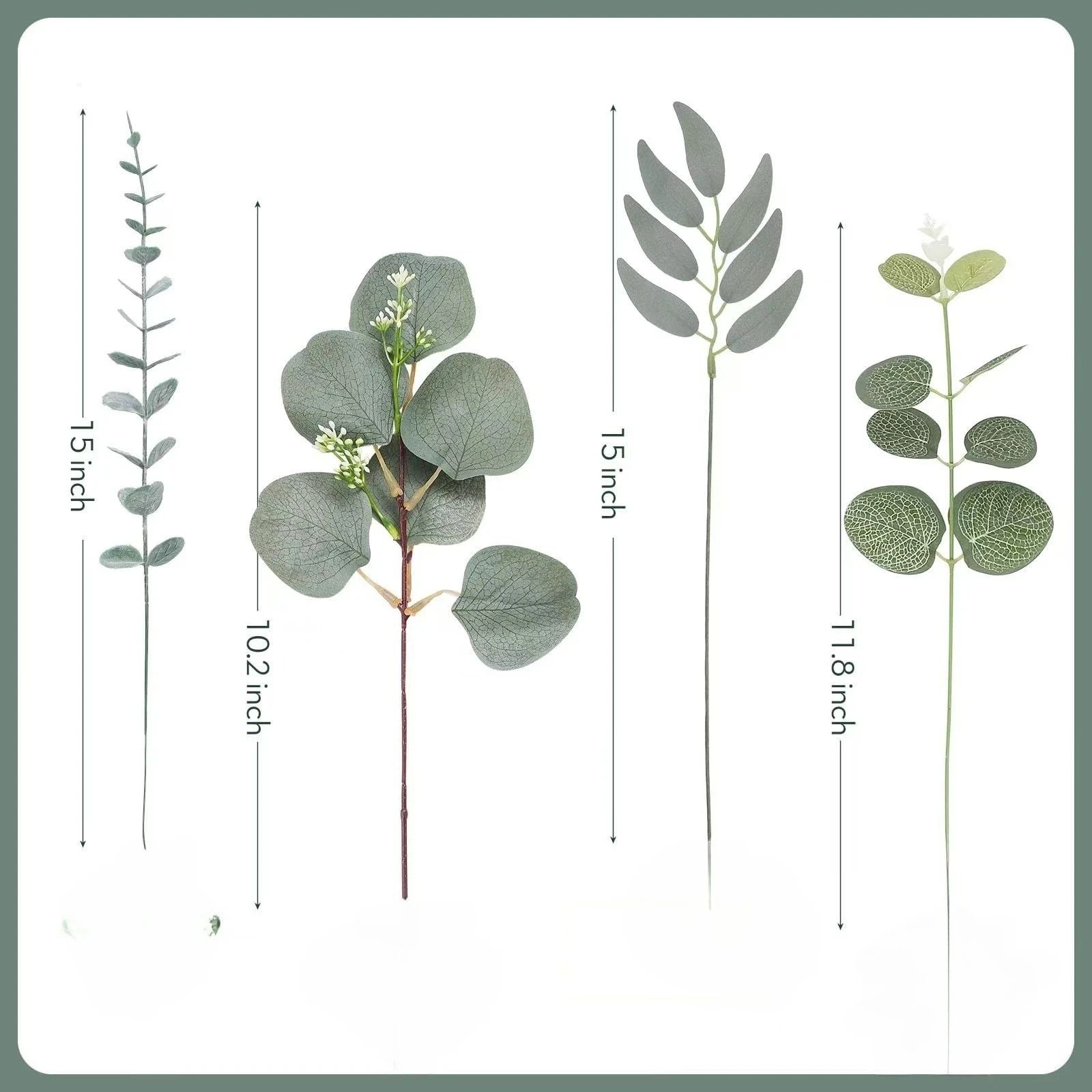 Real-Touch Artificial Eucalyptus Stems for Wedding Bouquets & Home Decor Greenery