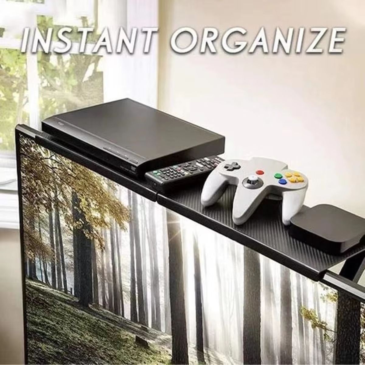 Punch-Free Router Storage Rack Set-Top Box & Monitor Organizer