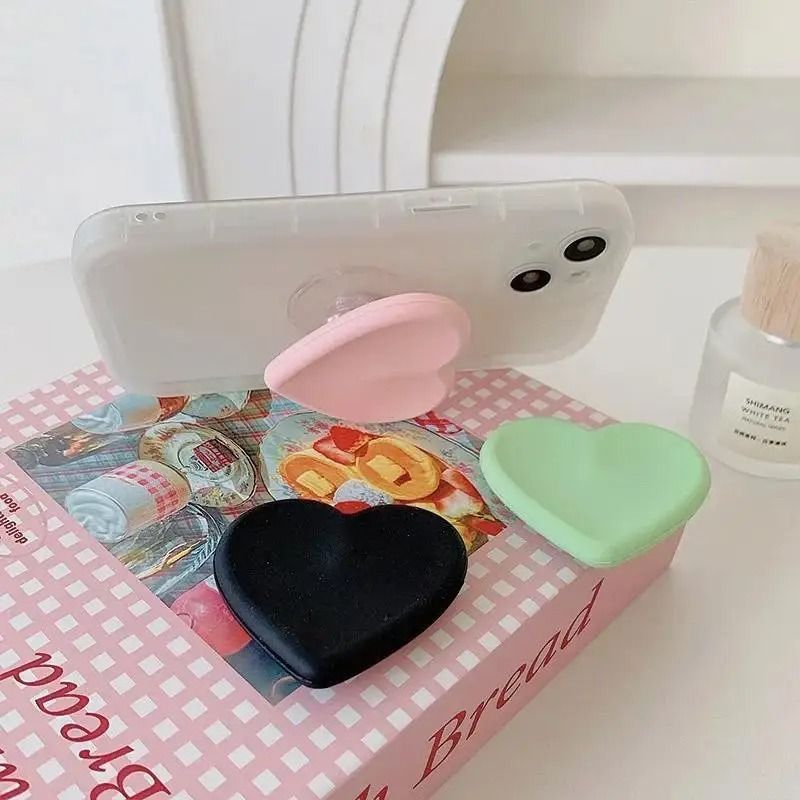 Ins Style Heart Silicone Phone Grip Bracket