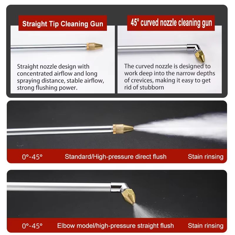 Dual-Purpose Pneumatic High-Pressure Cleaning Spray Gun with Adjustable Air Pressure