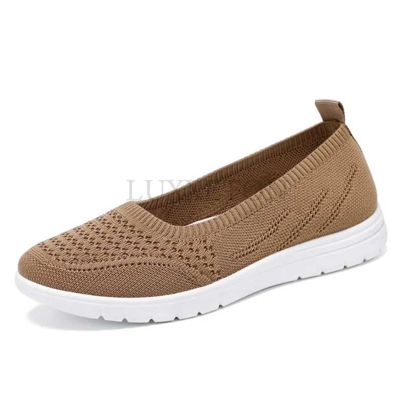Women slip on breathable mesh flat loafers lightweight casual walking shoes