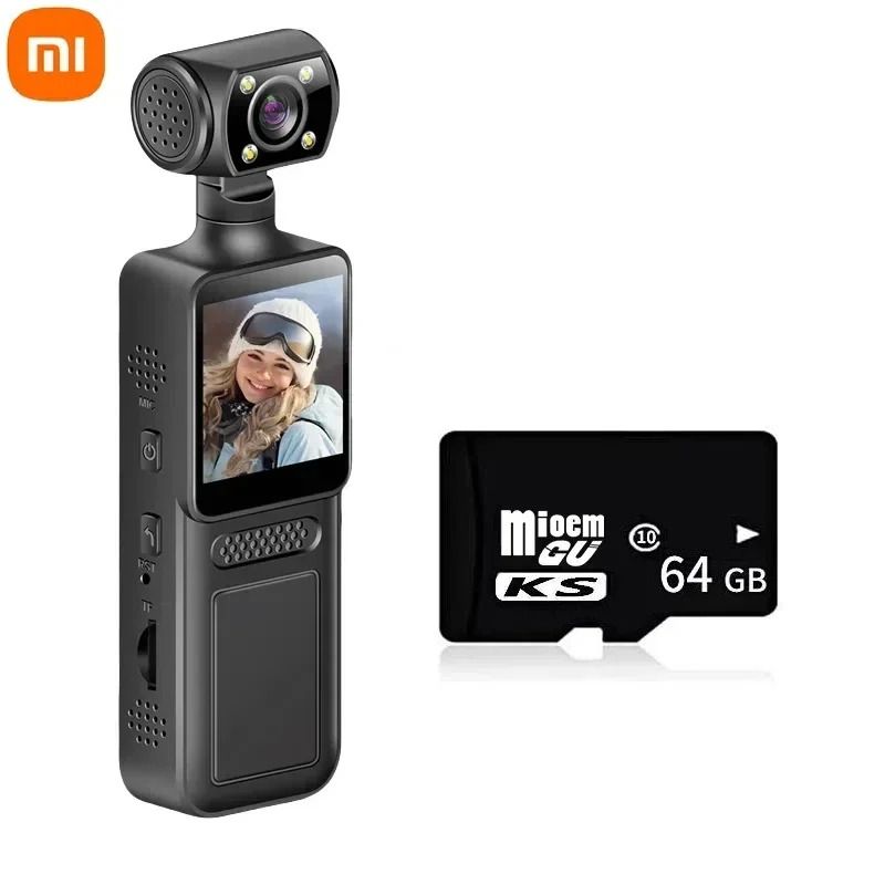 8K HD Pocket Camera 180 Degree Rotating Lens And Night Vision