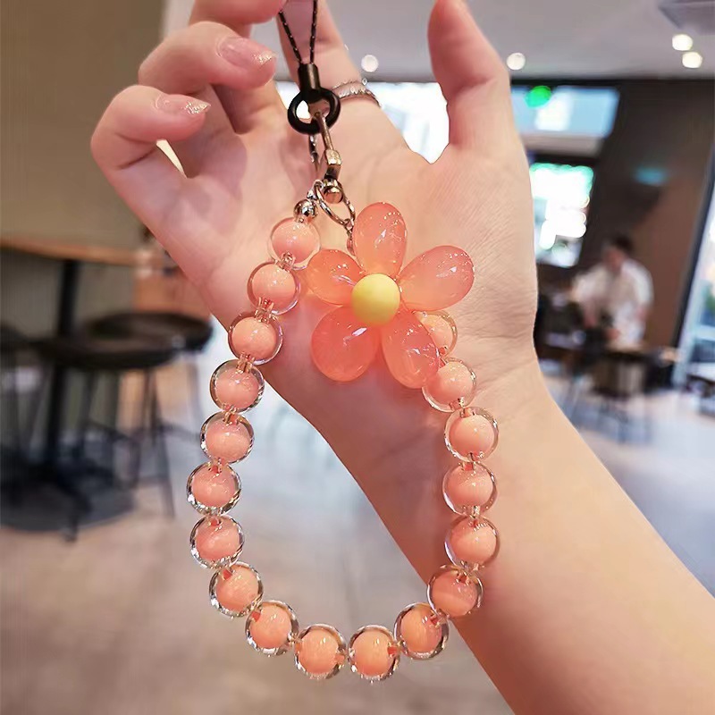 Macaron Beaded Phone Wrist Lanyard Anti Lost Phone Charm