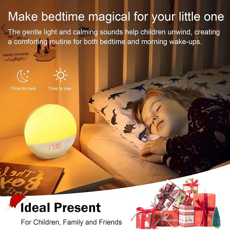 Smart Wake Up Light Alarm Clock with Bluetooth Speaker, APP Control, FM Radio, Natural Sounds and Nightlight