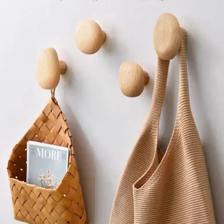 Scandinavian Wooden Wall Hook Pebble Style Coat Hanger