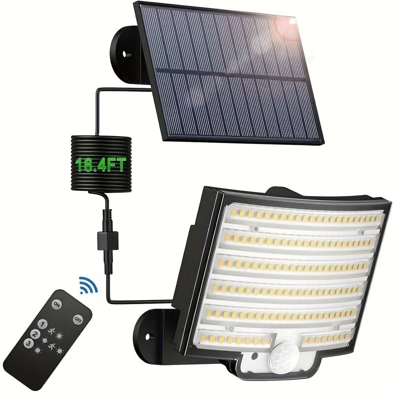 Solar LED Motion Sensor Security Flood Light with Remote