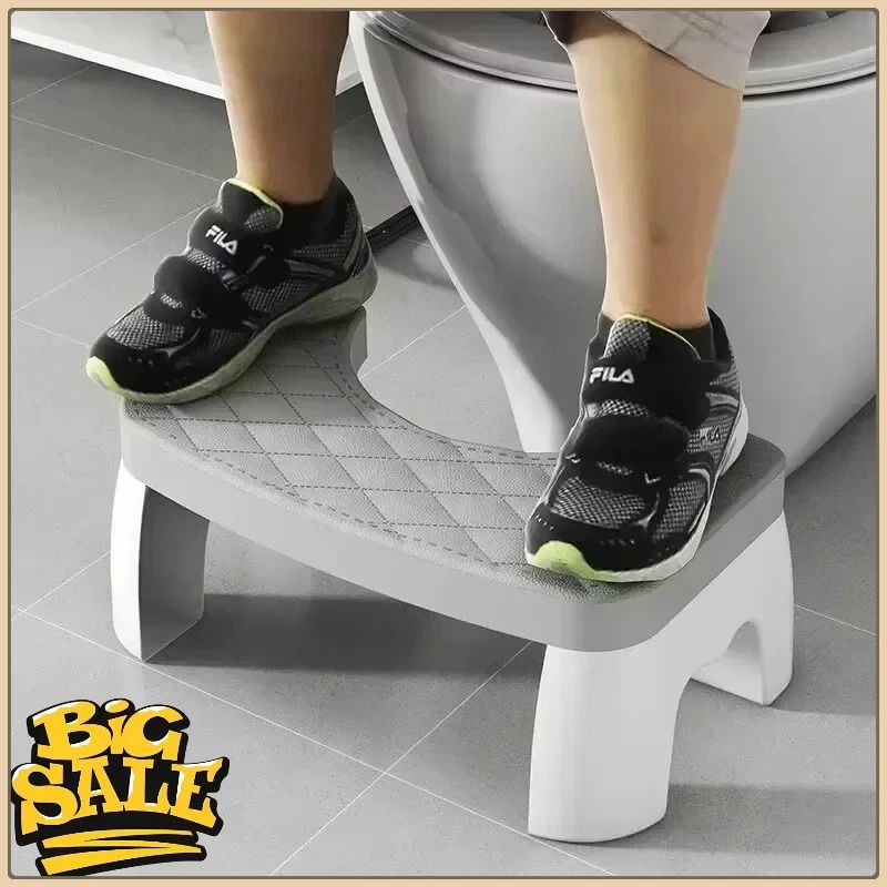 Anti-Slip Bathroom Toilet Stool Plastic Squat Stool Footrest for Adults, Elderly, Kids, and Pregnant Women