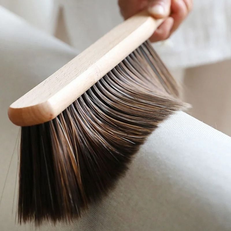Natural Wood Bristles Brush Anti Static Desktop Bar Grinder Coffee Powder Cleaning Brush