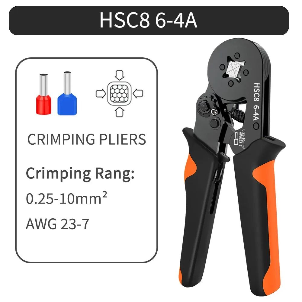 Hexagonal Ratchet Ferrule Crimping Tool Kit with Wire Terminals and Ferrule Sleeves