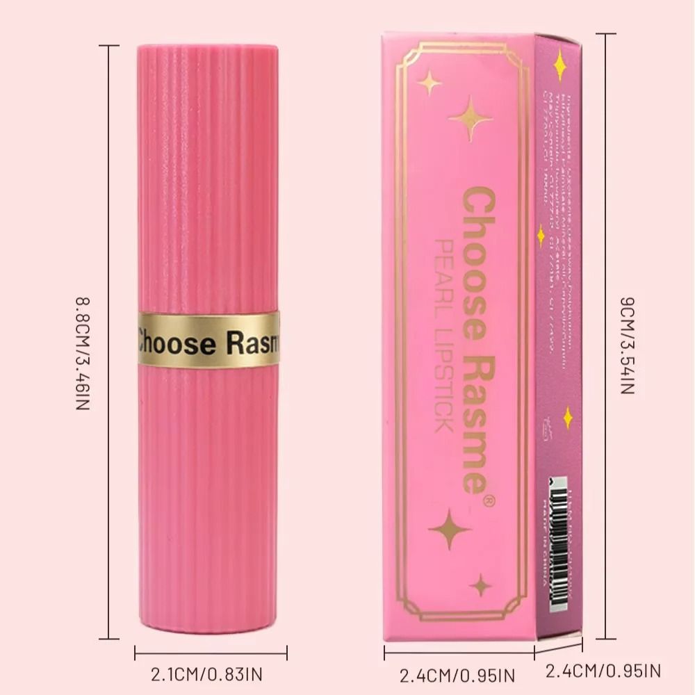 Long Lasting Matte Velvet Lipstick with Pearlescent Pink Glitter Shimmer Finish