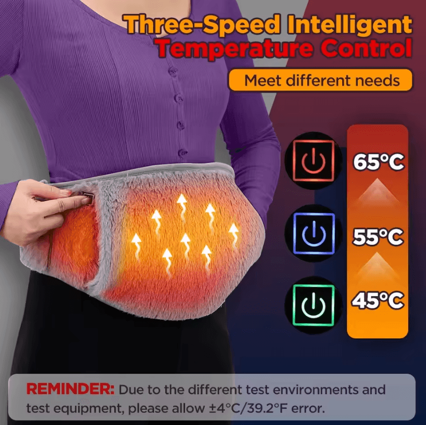 USB Electric Heating Belt – Portable Waist & Hand Warmer with Hot Compress Therapy