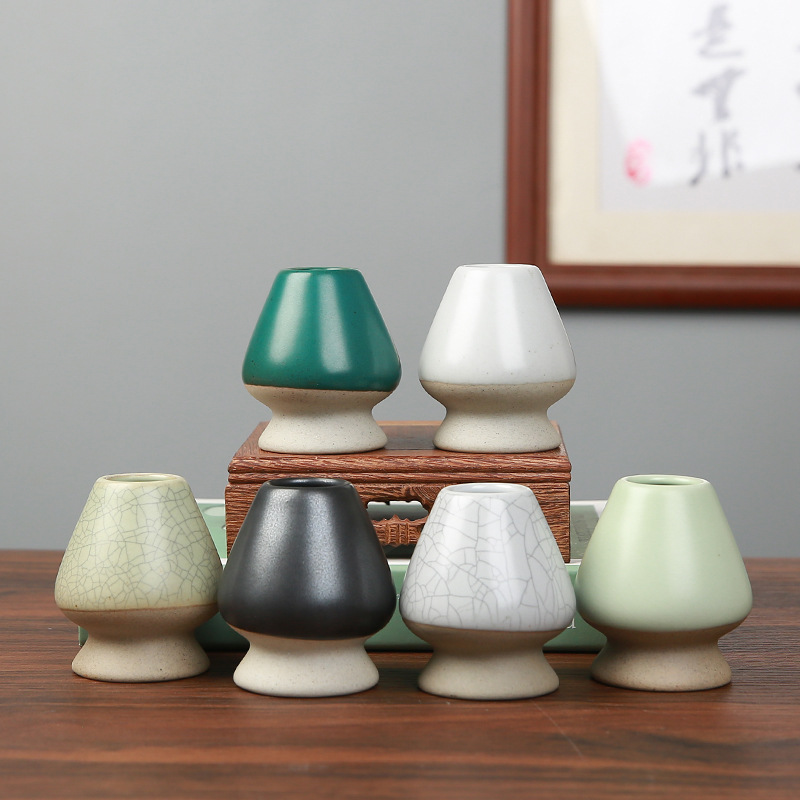 Ceramic Matcha Whisk Holder Stand Japanese matcha whisk holder for Bamboo Chasen Care