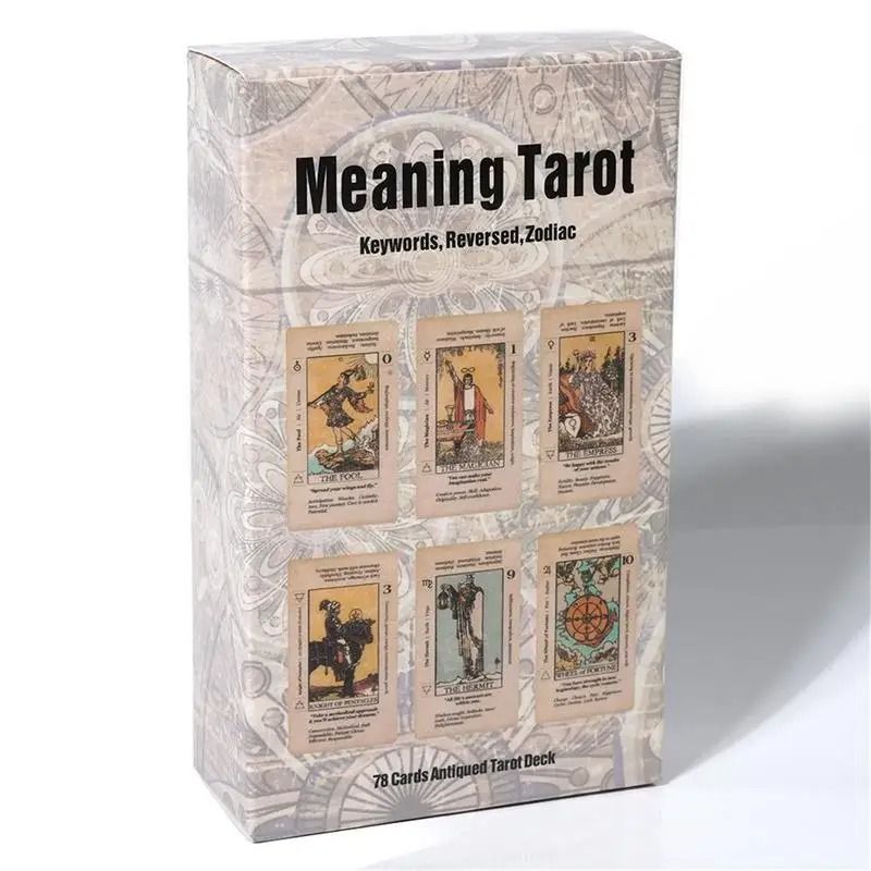 Beginner Tarot Deck with Keywords & Meanings | Antiqued Learning Tarot 78-Card Set