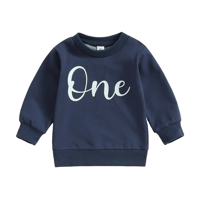 Baby Boy Sweatshirt, Letter Print Long Sleeve Pullover, Autumn Tops for Toddler, Cute Birthday Clothes Gift