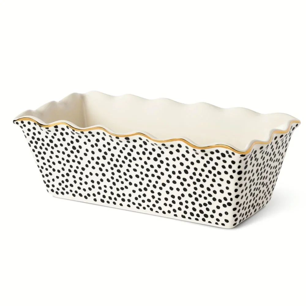 9-Inch Nonstick Ceramic Loaf Pan with Dot Pattern Oven-Safe Bread & Cake Baking Dish