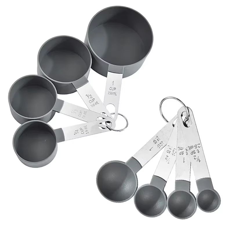 Precision 8-Piece Stainless Steel Measuring Cups & Spoons Set with Scale – Accurate Baking & Cooking Tool